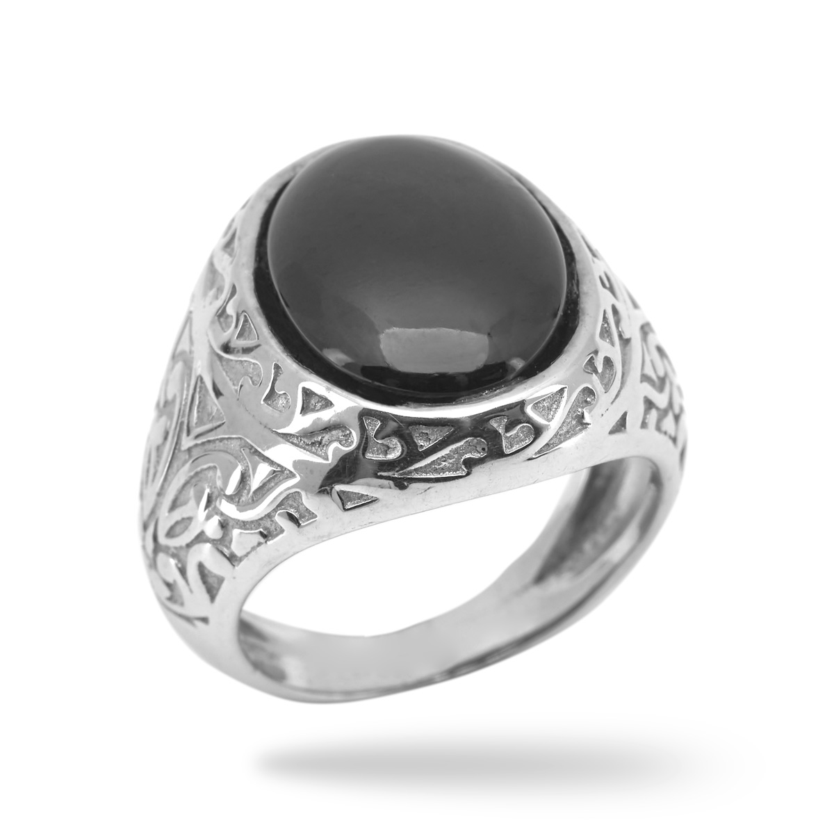 Bague onyx argent Eagle chevalière